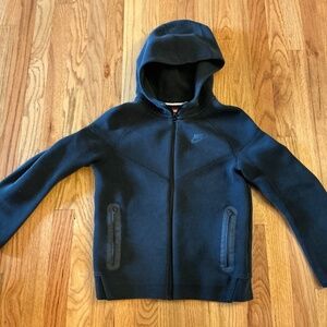 Nike Tech Black Hooded Zip-up Sweatshirt
